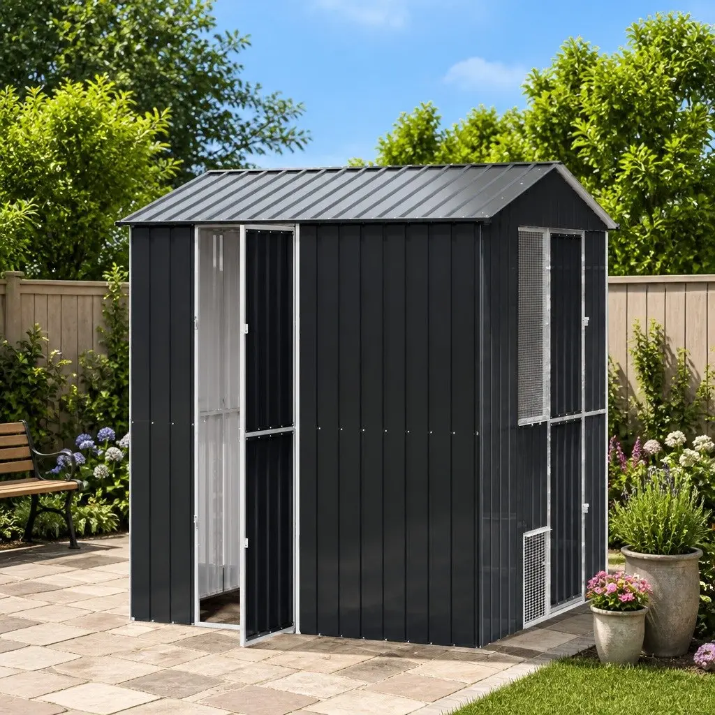 Bird Cage Anthracite 215 x 210 x 247 cm Galvanised Steel Outdoor Aviary