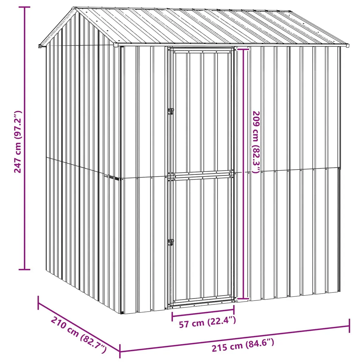 Bird Cage Anthracite 215 x 210 x 247 cm Galvanised Steel Outdoor Aviary
