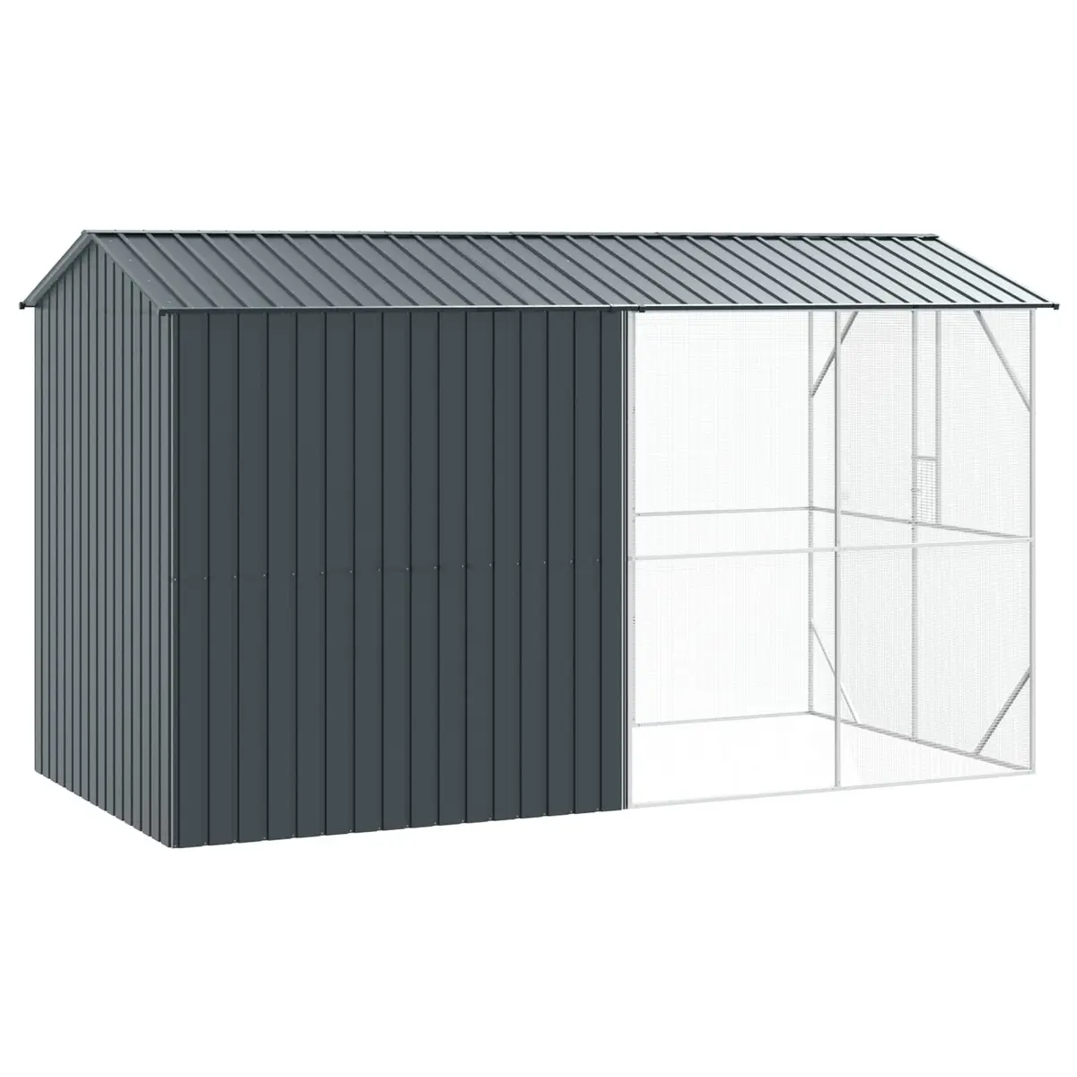 Outdoor Bird Cage Anthracite Galvanised Steel Spacious Large