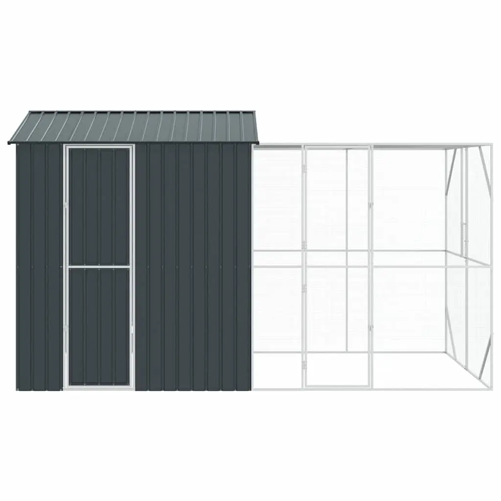 Outdoor Bird Cage Anthracite Rectangular Large Galvanised Steel Garden Aviary