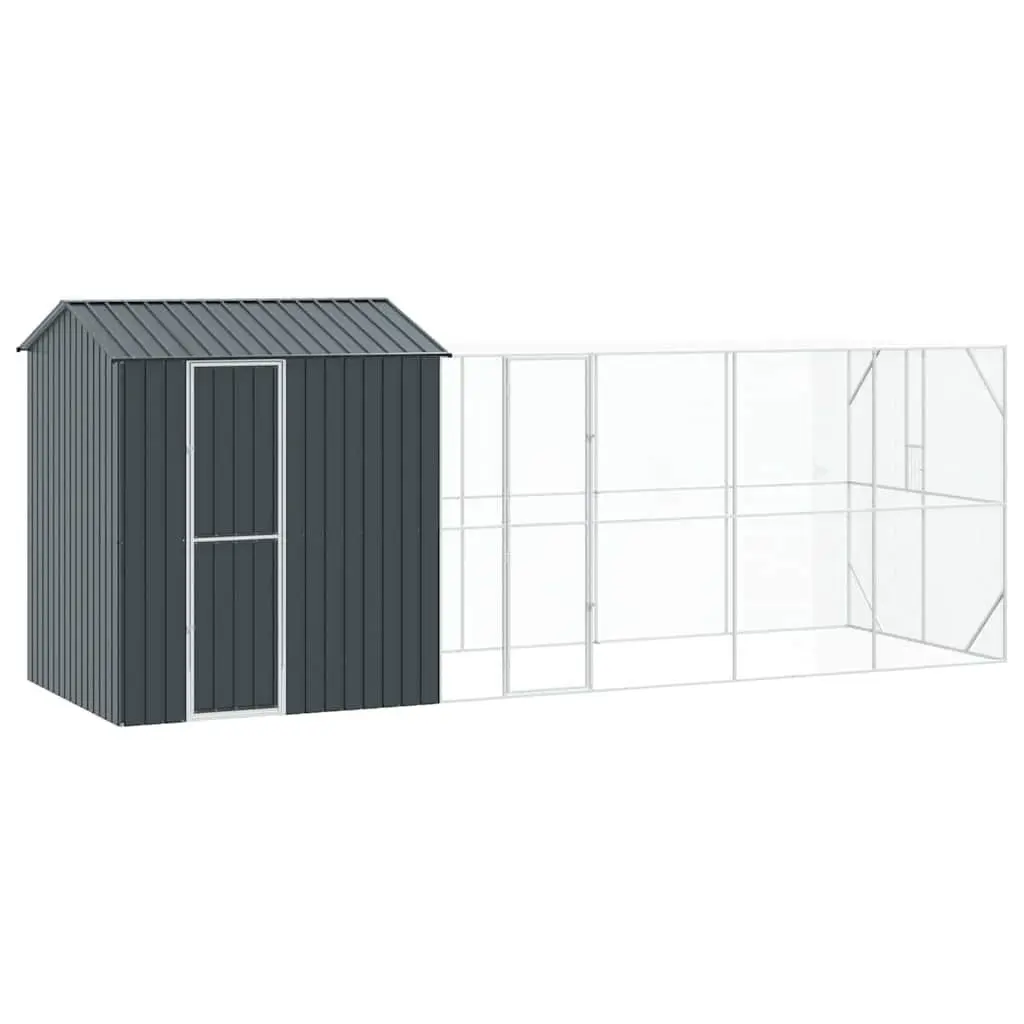 Large Outdoor Bird Cage Aviary 621 x 208 x 247 cm Anthracite Galvanised Steel