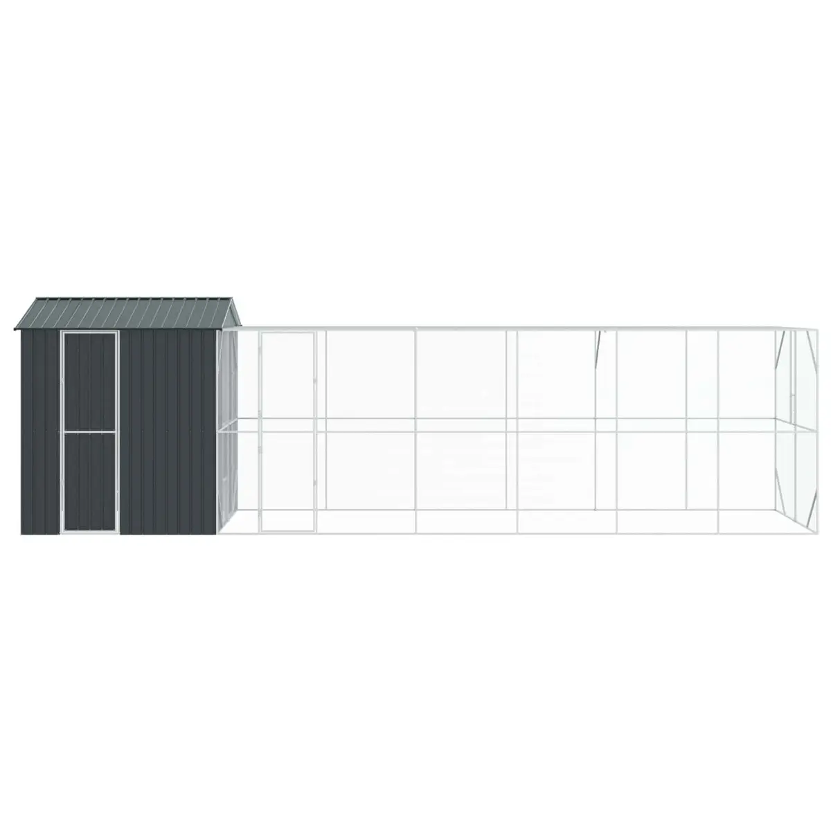 Bird Cage Anthracite 824x208x247cm Galvanised Steel Outdoor Aviary