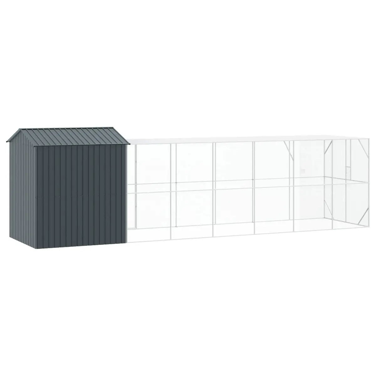 Bird Cage Anthracite 824x208x247cm Galvanised Steel Outdoor Aviary