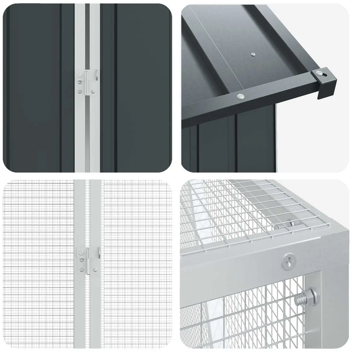 Bird Cage Anthracite 824x208x247cm Galvanised Steel Outdoor Aviary