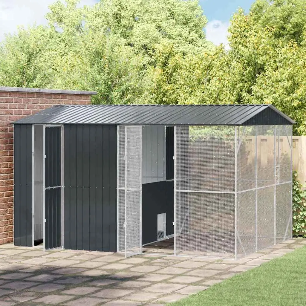 Bird Cage Anthracite Large Spacious Galvanised Steel Outdoor Aviary