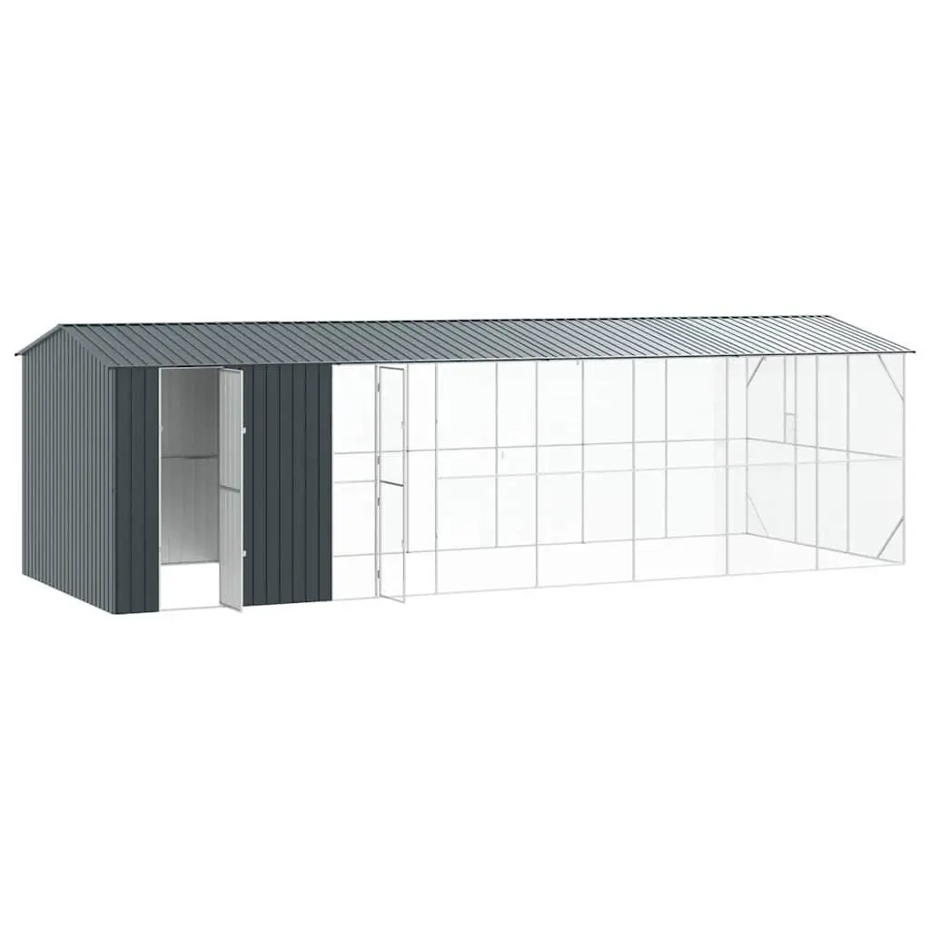 Outdoor Bird Cage Anthracite Galvanised Steel Rectangular Garden Aviary Patio