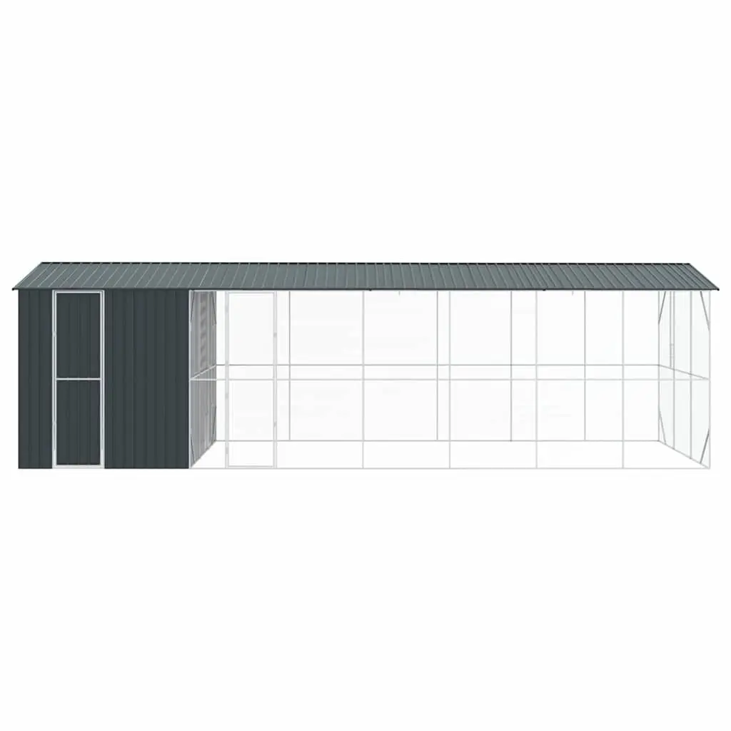Outdoor Bird Cage Anthracite Galvanised Steel Rectangular Garden Aviary Patio