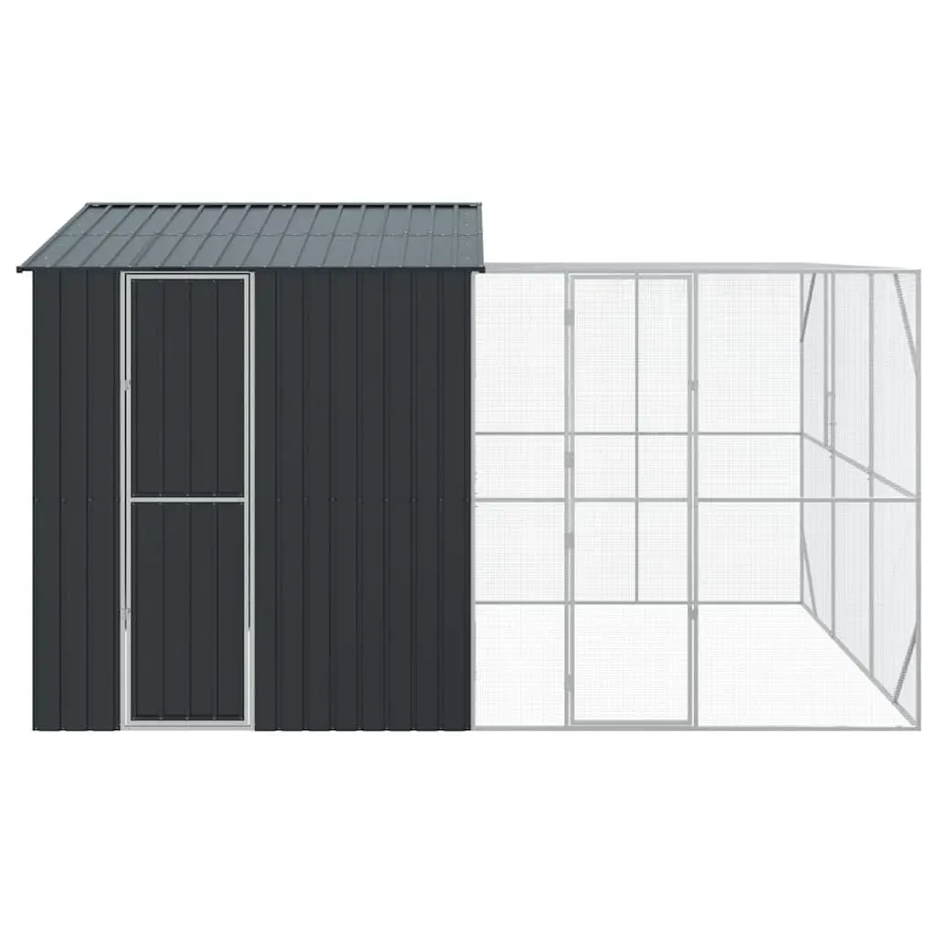 Bird Cage Anthracite Rectangular Galvanised Steel Outdoor Aviary