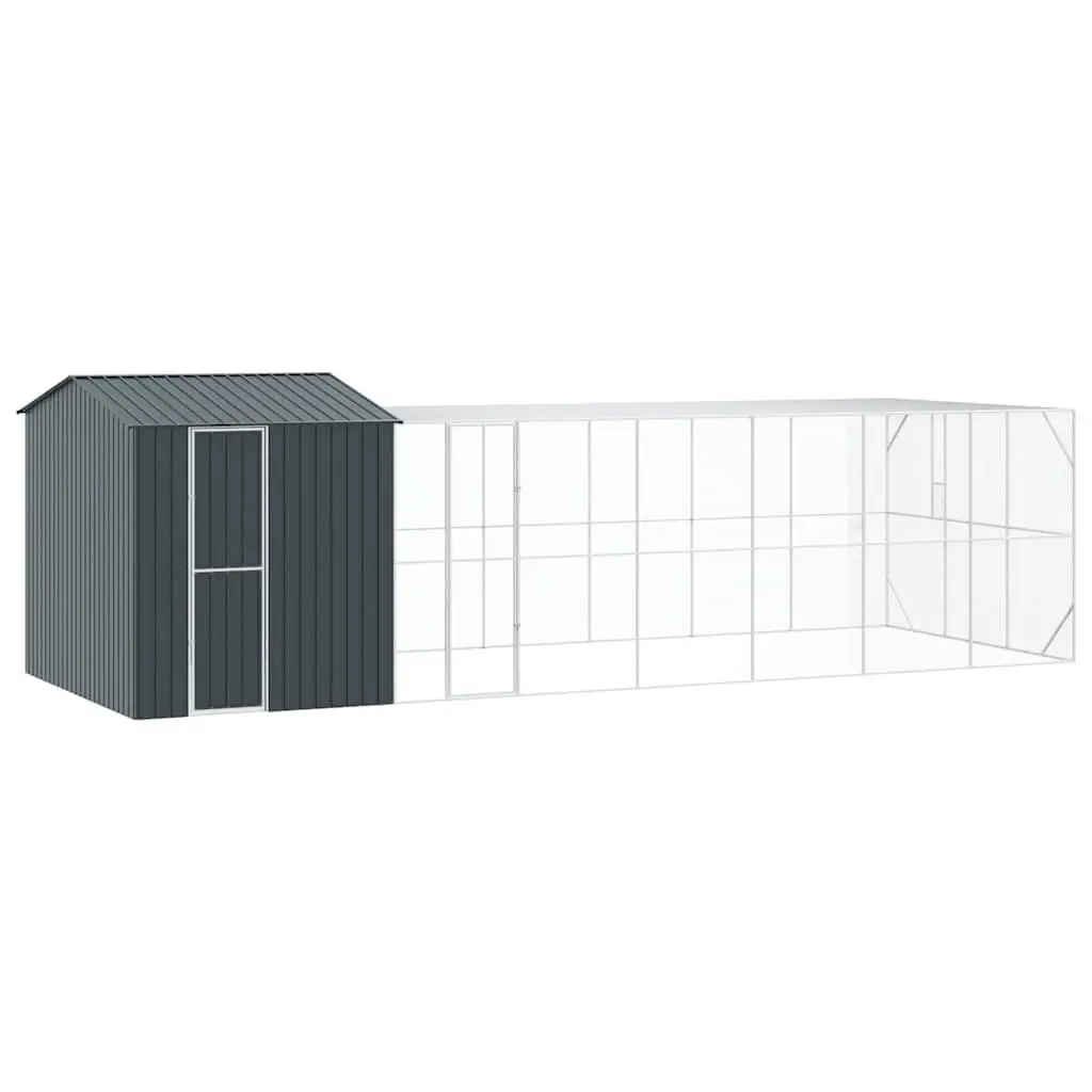 Bird Cage Anthracite Galvanised Steel Rectangular Outdoor Aviary Shelter