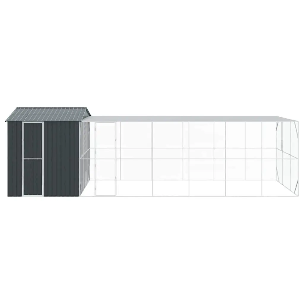 Bird Cage Anthracite Galvanised Steel Rectangular Outdoor Aviary Shelter
