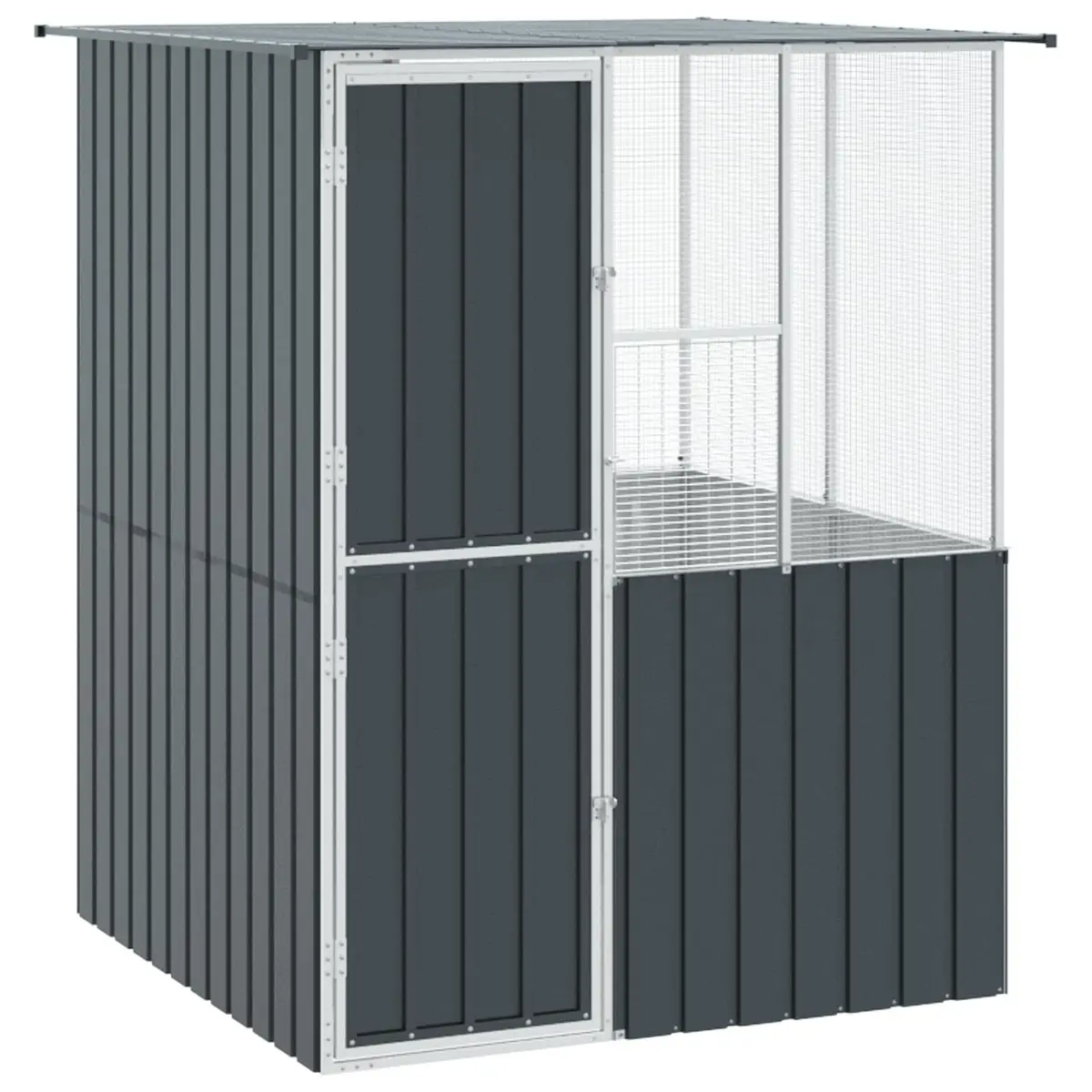 Bird Cage Anthracite Rectangular Galvanised Steel Outdoor Garden Aviary