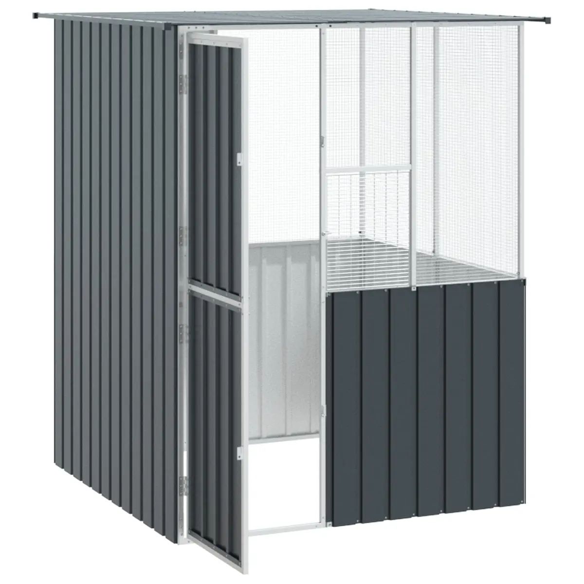 Bird Cage Anthracite Rectangular Galvanised Steel Outdoor Garden Aviary
