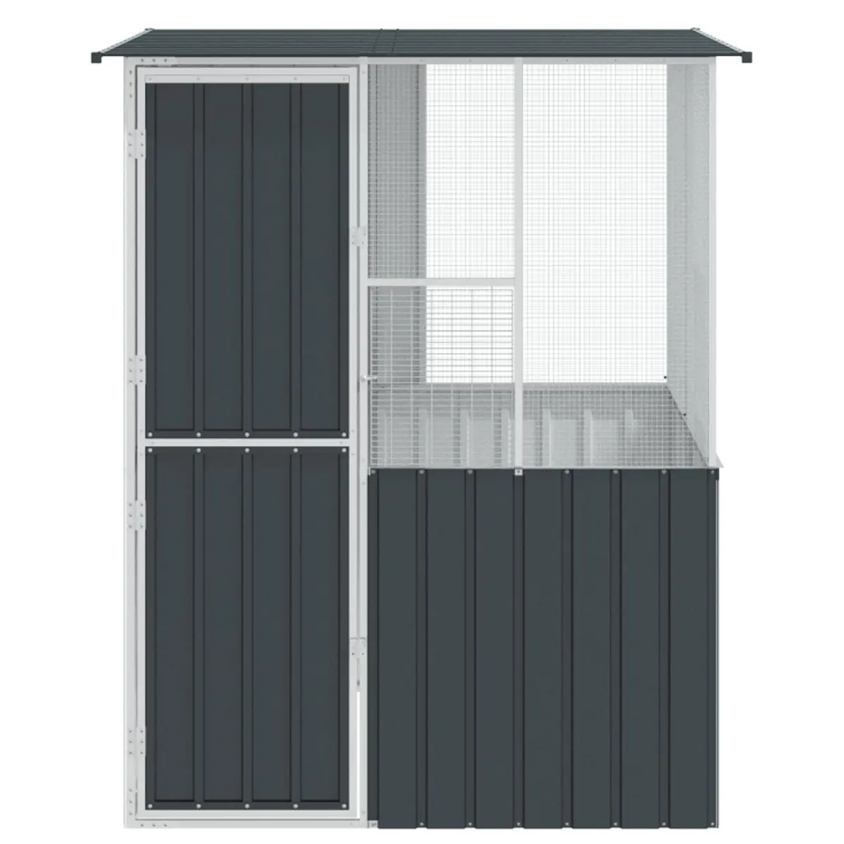 Bird Cage Anthracite Rectangular Galvanised Steel Outdoor Garden Aviary