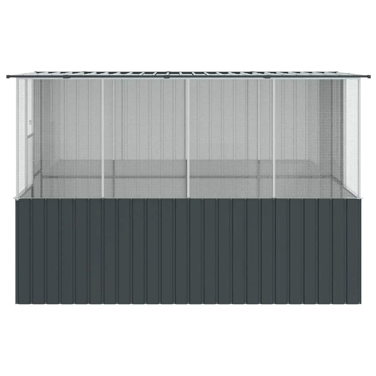 Bird Cage Anthracite 165 x 318 x 200 cm Galvanised Steel Frame Outdoor Garden