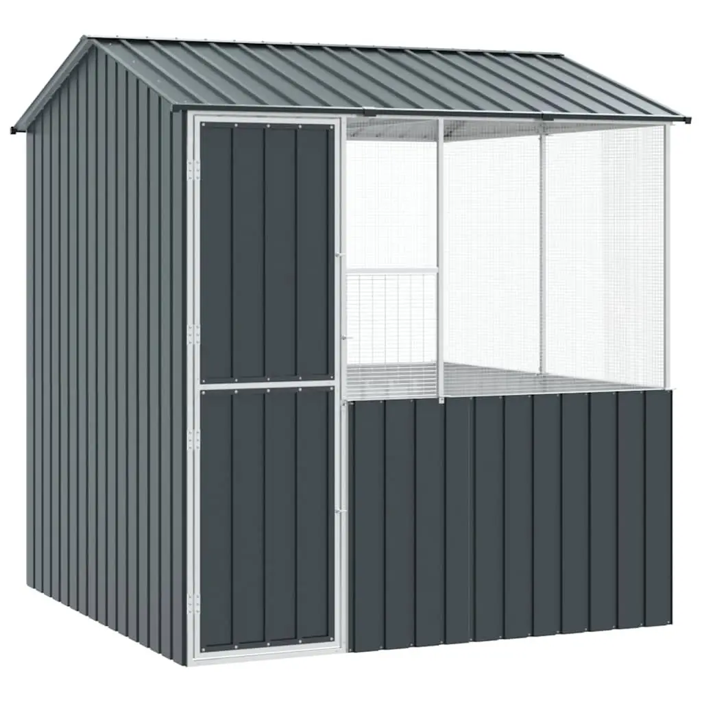 Bird Cage Anthracite 215x209x230cm Galvanised Steel Outdoor Garden Aviary