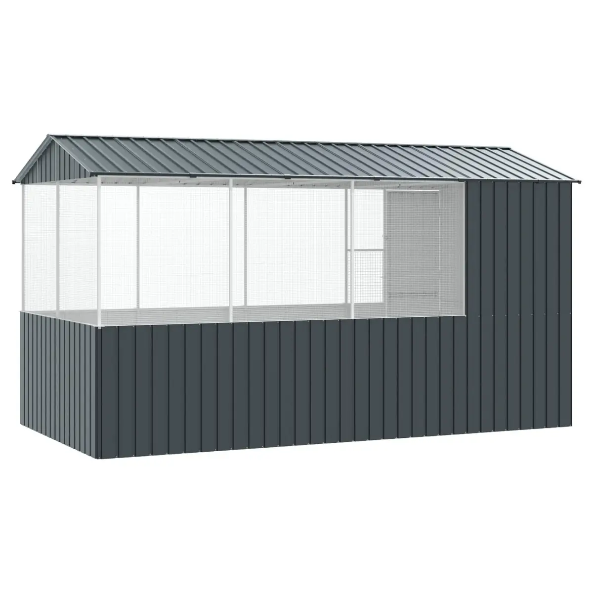 Bird Cage Galvanised Steel Anthracite Outdoor 410 x 210 x 230 cm