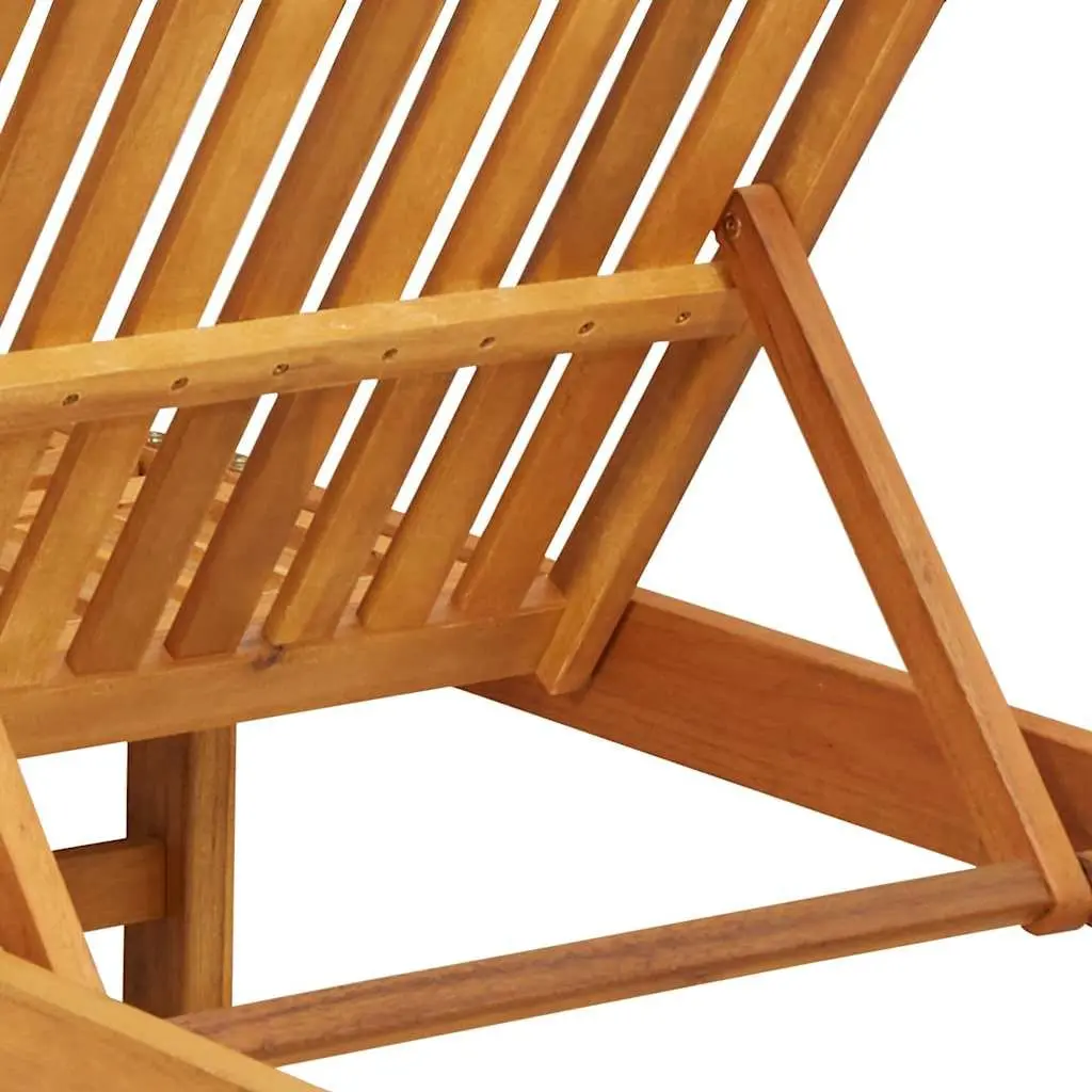 Sun Lounger Brown 3 Piece Outdoor Sunbed Set Adjustable Backrest and Footrest