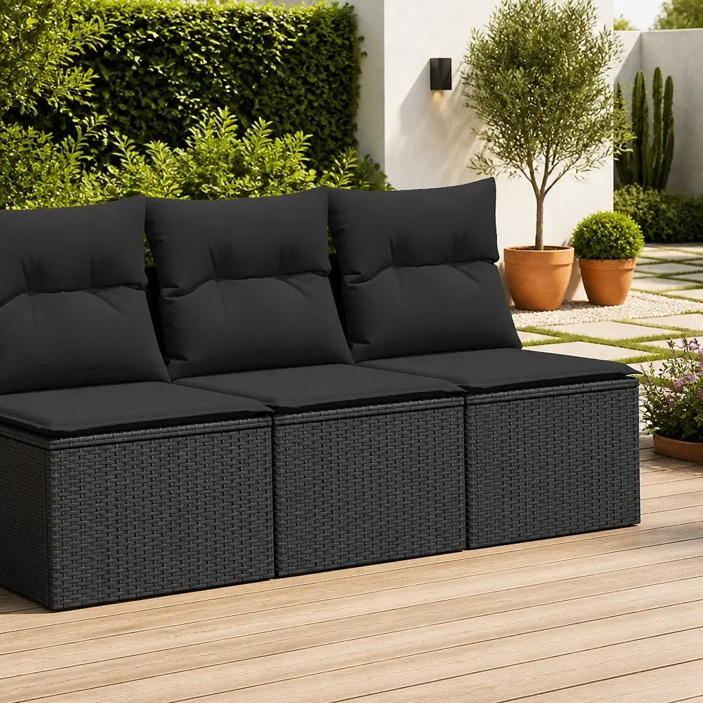 Black Garden Sofa Set for Outdoor Spaces