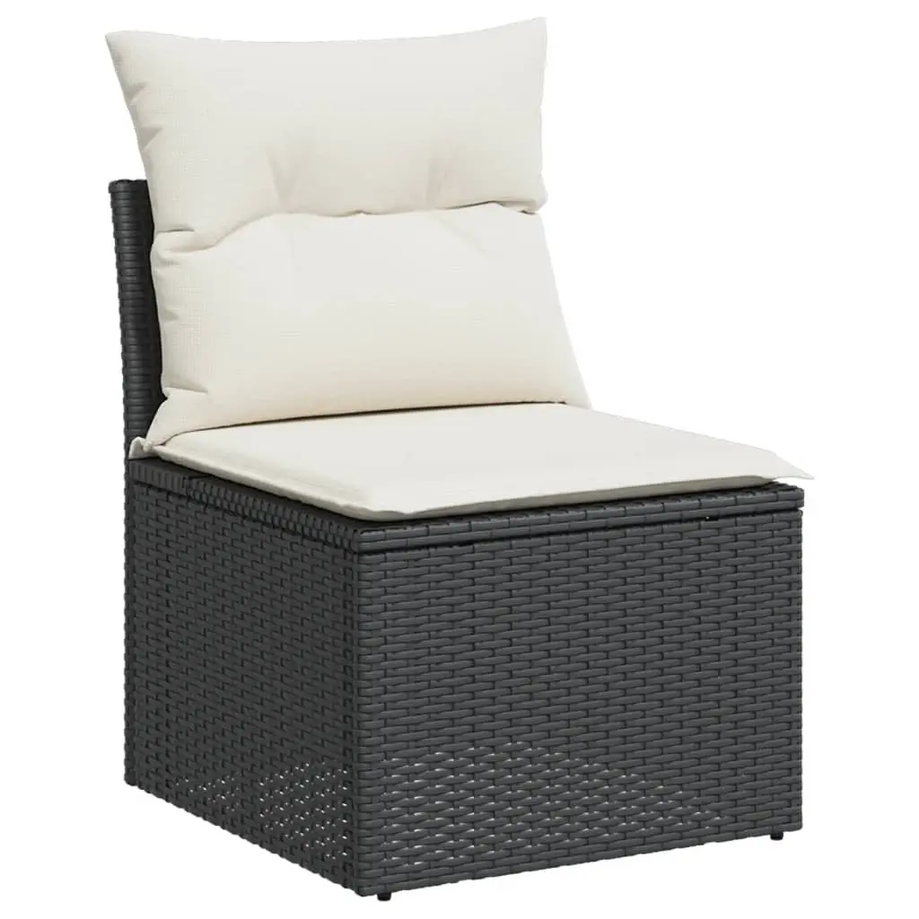 Garden Sofa Set 5 Piece Outdoor Furniture Patio Lounge Black Poly Rattan with