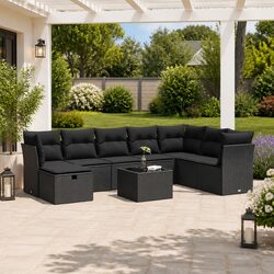 Modular Garden Sofa Set - 9 Pieces of Outdoor Relaxation