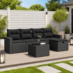 Compact 6-Piece Garden Sofa Set for Outdoor Spaces