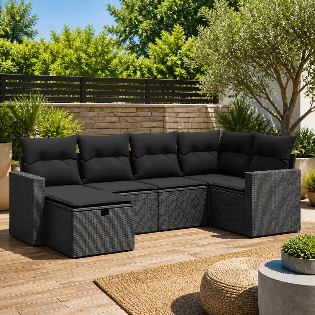 6 Piece Modular Sofa Set for Outdoor Relaxation