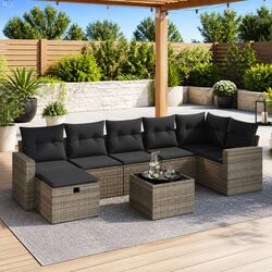 Grey 8 Piece Outdoor Sofa Set for Your Patio