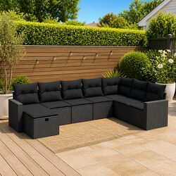 Compact and Versatile 8 Piece Outdoor Sofa Set