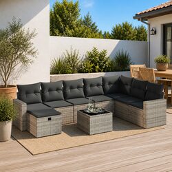 9-Piece Modular Garden Sofa Set for Outdoor Relaxation