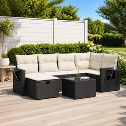 Concise and Sturdy 7-Piece Garden Sofa Set