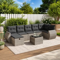 8 Piece Modular Garden Sofa Set with Easy Maintenance