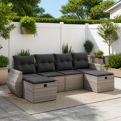 Compact 6-Piece Outdoor Sofa Set, Perfect for Relaxation