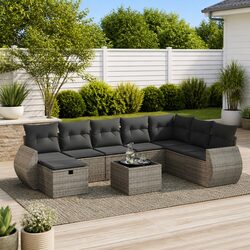 Compact and Stylish 9-Piece Outdoor Sofa Set