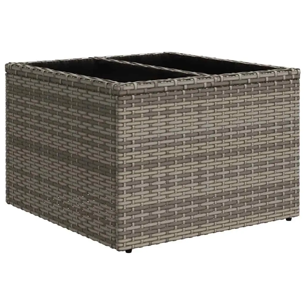 Garden Sofa Set Grey 9 Piece Outdoor Furniture Poly Rattan Patio Lounge with Storage Compartment and Removable Cushion Covers