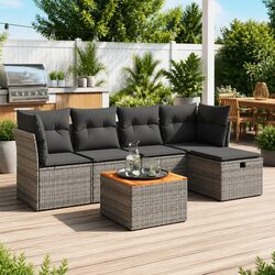 6 Piece Outdoor Sofa Set with Storage Bag