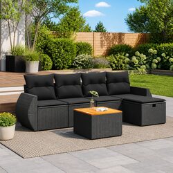 Sleek and Compact 6-Piece Garden Sofa Set