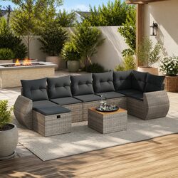 8 Piece Grey Outdoor Sofa Set: Stylish and Functional