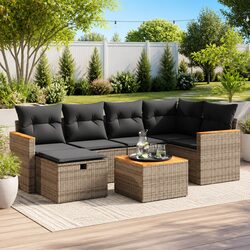 Versatile 7 Piece Garden Sofa Set with Cushions