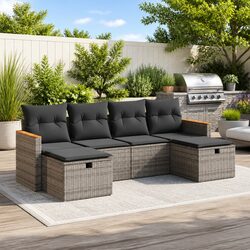 Compact and Stylish 6-Piece Outdoor Sofa Set