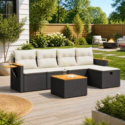 Compact and Stylish Black Modular Sofa Set