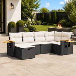 Compact 6 Piece Garden Sofa Set with Storage Solutions