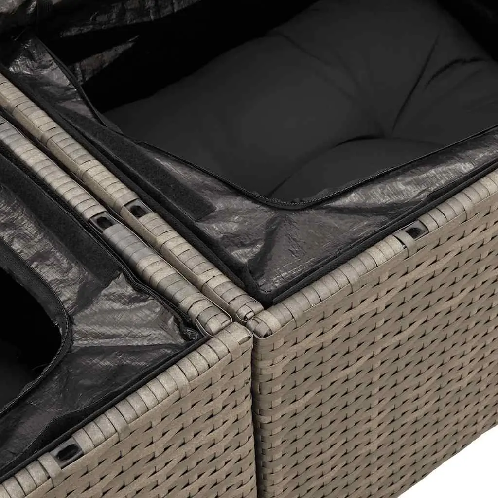 6-Piece Outdoor Sofa Set in Grey with Storage Bags