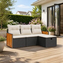 Compact and Stylish 4 Piece Outdoor Sofa Set