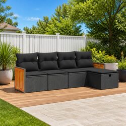 5-Piece Black Sofa Set for Your Outdoor Enjoyment
