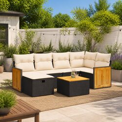 Stylish 7 Piece Garden Sofa Set with Cushions Included