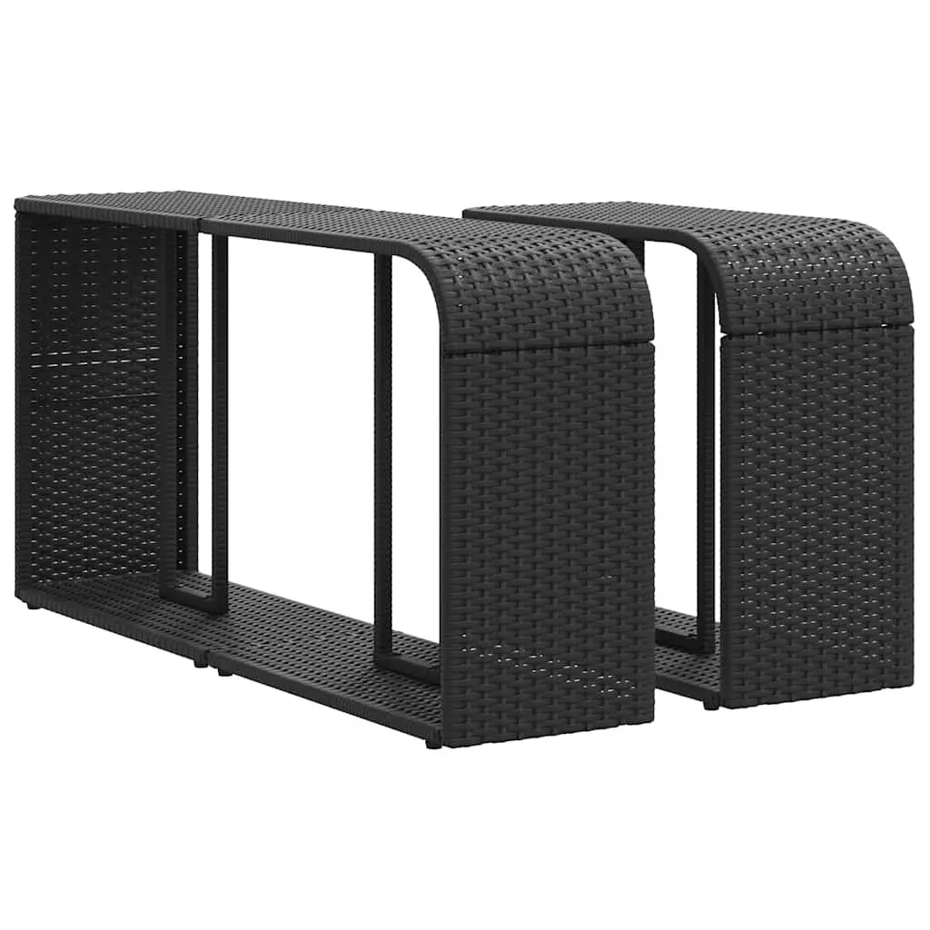 Garden Sofa Set 10 Piece Outdoor Furniture Black Poly Rattan Patio Lounge