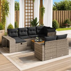 11-Piece Grey Outdoor Sofa Set