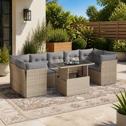 8 Piece Garden Sofa Set for Outdoors