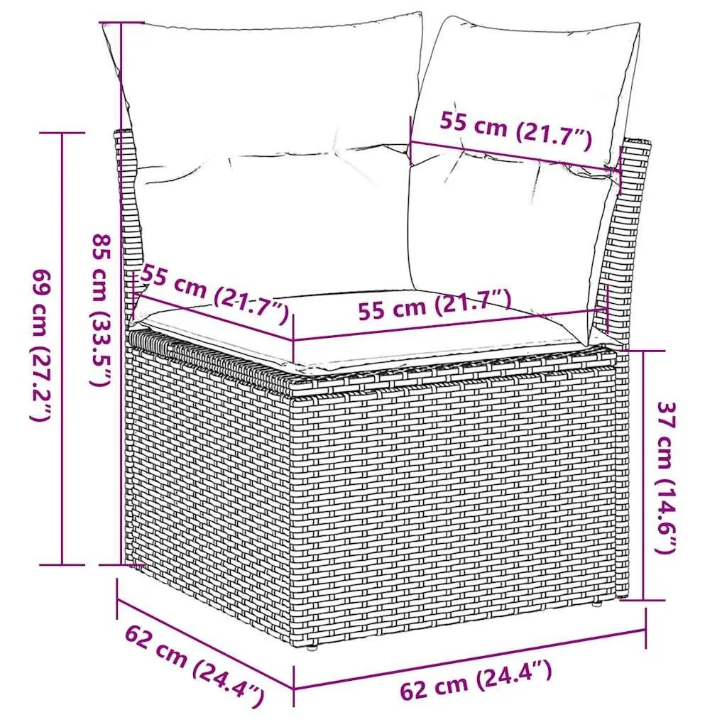 Garden Sofa Set Beige 5 Piece Outdoor Furniture Adjustable Table Storage Function