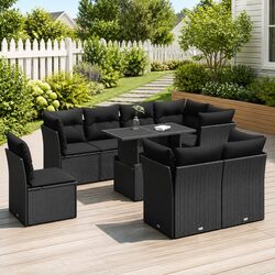 Compact 9-Piece Outdoor Sofa Set for Your Patio